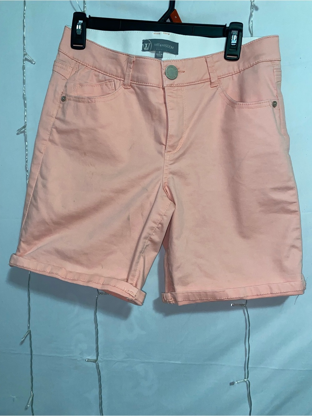 Peach Cotton Women’s Mid-Rise Shorts